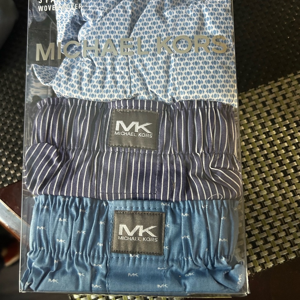 Michael Kors Navy and Light Blue Boxer Trio